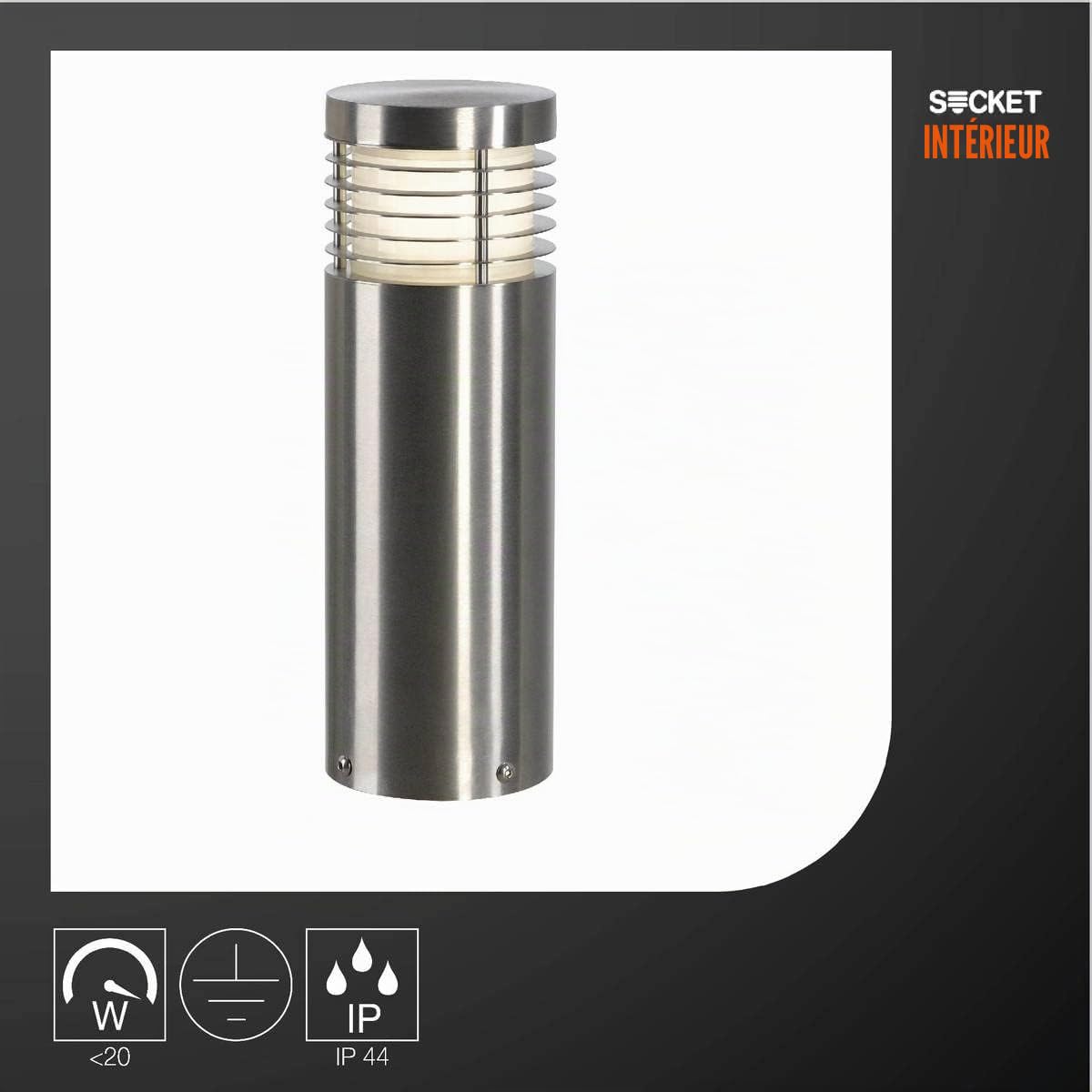 SLV Luminaire d'Extérieur LED VAP SLIM 30 | Rond, lampadaire d’Extérieur | Design en Inox pour Eclairage d’Extérieur Raffiné | borne, Potelet Borne Lumineuse Extérieur, Eclairage d’entrée