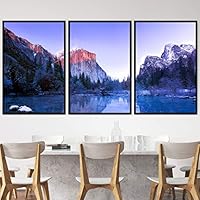 3 Piece Framed Canvas Wall Art Lake Landscape Canvas Prints Home Artwork Decoration for Living Room,Bedroom - 16