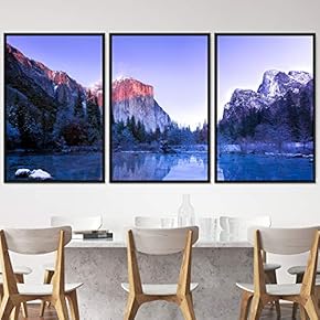 signwin 3 Piece Framed Canvas Wall Art Lake...