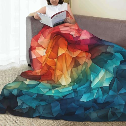 Couverture flanelle imprimée 203x152 cm multicolore en microfibre légère pour canapé - 7