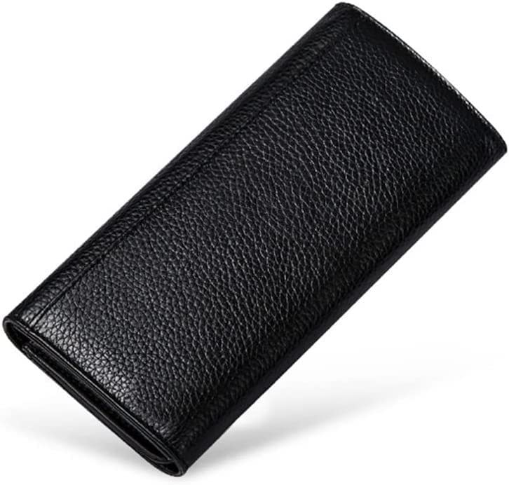 Lychee Pattern Wallet for Women Long Leather Leaf Women Wallet (A 19 * 10 * 3)3