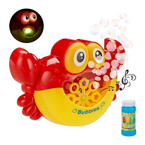 Pompero automático para poner en el baño y que tus hijos se lo pasen bomba explotando burbujas.
Viene con su jabón incluido pero siempre podemos comprar un recambio de jabón en cualquier tienda.
