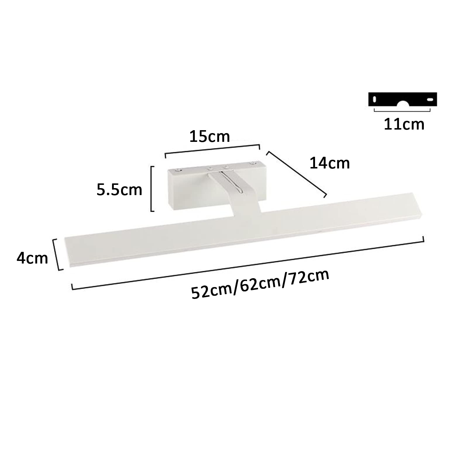 Eitelkeit Beleuchtung Weiß LED Wandleuchte Badezimmer Spiegel Licht Wasserdicht Acryl Make-up Licht Spiegelschrank Frontlicht Badezimmer Licht (72cm, Luc