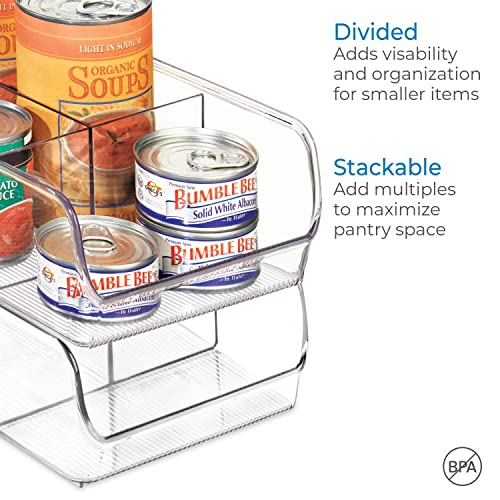 iDesign Storage Box with 3 Compartments, Large Plastic Kitchen Organiser for Fridge and Pantry, Fridge Storage Bin for Food, Drinks and Condiments, Clear - Image 7