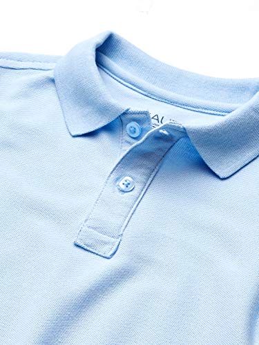 Image of Nautica Boys' School Uniform Short Sleeve Polo Shirt, Button Closure, Comfortable & Soft Pique Fabric