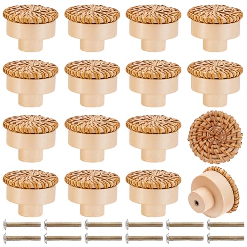 INTERWARM Boho Rattan Drawer Knobs (30 Pack)