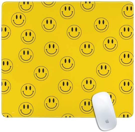 Skinit Extra Large Gaming Mouse Pad - Happy Face Pattern Design with Stitched Edges, Waterproof, Non-Slip Rubber Base, Desk Mat for Keyboard & Mouse, 35.75" x 15.4" inches