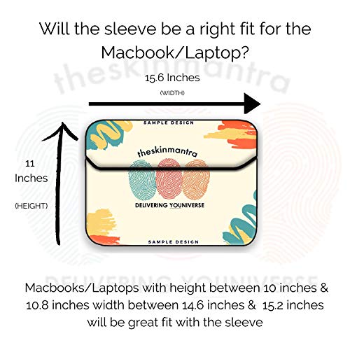 Image of Theskinmantra Pinkity Floral Hydraflex Universal Size Laptop Sleeve, Slip-on Sleeve case for All Brand 15 to 15.6 inch(39cm) Laptop