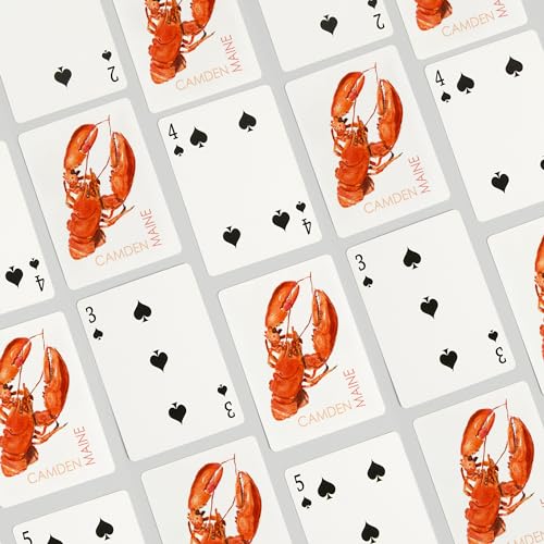 52 Naipes Poker Camden Maine, Langosta Acuarela miniatura 4