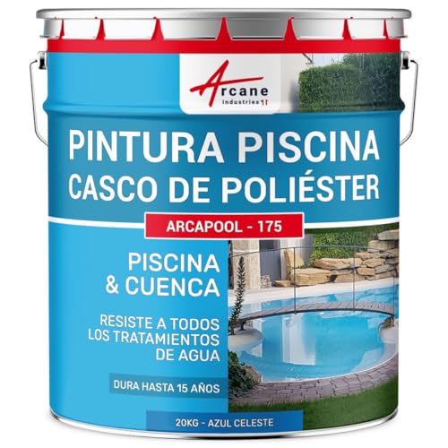ARCANE INDUSTRIES Pintura para piscinas y depósitos de fibra de vidrio   ARCAPOOL   175 20 kg (hasta 65m² en 2 capas) Azul celeste   RAL 5015