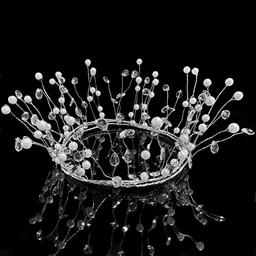 Jishi 20 Ft Ice Wire Clear Garland, White Pearl Crystal Teardrop Beads Ornament Garland Christmas Tree Decorations, Acrylic Plastic Diamond Jewel String Branch Garland Strands For Diy Wreath Crafts #TOP2