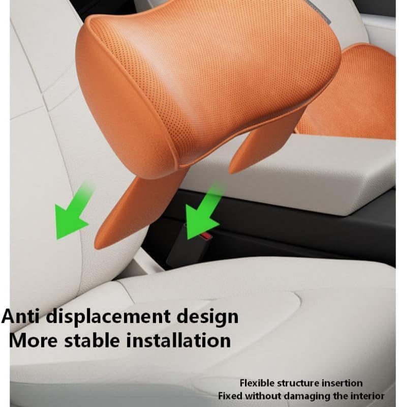 Lumbar Support Pillow for Car, Memory Foam Lumbar Pillow for Lower Back Pain Relief - Back Cushion for Driving, Chair Support for Car-Office Chair, SUV Waist Pillow - Orange