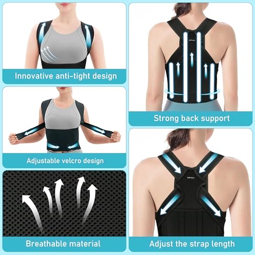 Image of COIF Premium Back Brace Posture Corrector for Women and Men | Back Straight And Shoulder Support Belt | Full Adjustable Shoulder Straightener for Improving Back Posture, Relief for Upper and Lower Back, Lumbar, Neck, Shoulder Pain (Free Size)