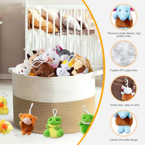 Vlecexs Mini Plüschtiere, 24PCS Mini Kuscheltier, Kleine Stofftiere, Mitgebsel Kindergeburtstag Gastgeschenke, Weihnachten Füllung, Tombola Preise, Plüsch Schlüsselanhänge, Kleine Geschenke für Kinder