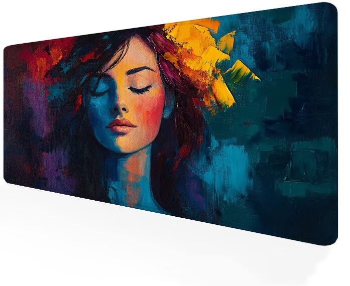 Tapis de souris gamer XXL bleu pour un bureau femme organisé et confortable