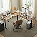 Agilestic L Shaped Standing Desk 63 x 55 inch Adjustable Height, Electric Corner Standing Desk, Sit Stand Computer Table with Splice Board, Rustic Brown