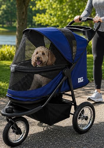 Pet Gear No-Zip Jogger Pet Stroller for Cats/Dogs, Navy