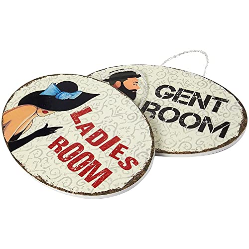 Juvale Restroom Signs - Set Of 2 Ceramic Restroom Signs, Decorative Bathroom Signs Men Women, Washroom Signs, 9.1 X 5.9 X 0.2 Inches #TOP1