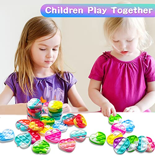 24 Pcs Pop Fidget Toys Its Party Favors For Kids,Mini Pop Keychain Fidget Toy Bulk Toddler Toys Sensory Toys Fidget Packs Party Fidget Toys Classroom Birthday Gift For Girls Boys #TOP6