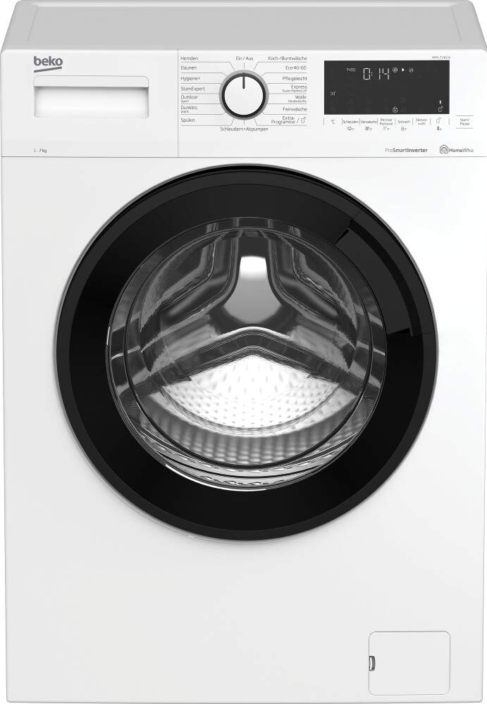Beko WML71465S Waschmaschine -Performance Hero/Premium-Design/Vollelektronisch/Touch-Display mit Startzeitvorwahl/1400 U/min/Bluetooth/7 kg, weiß