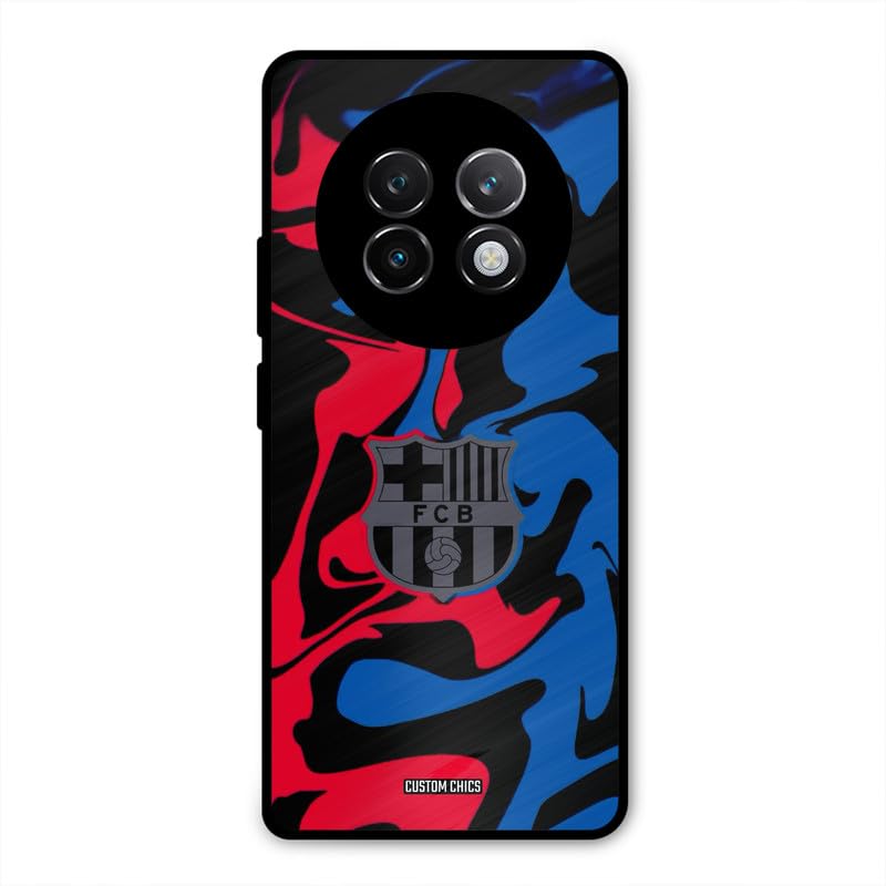 Image of PrintShield FC Barcelona Comic Back Cover for Realme 13 Plus, Shockproof Printed Phone Case with Soft TPU Sides & Anti-Slip Grip