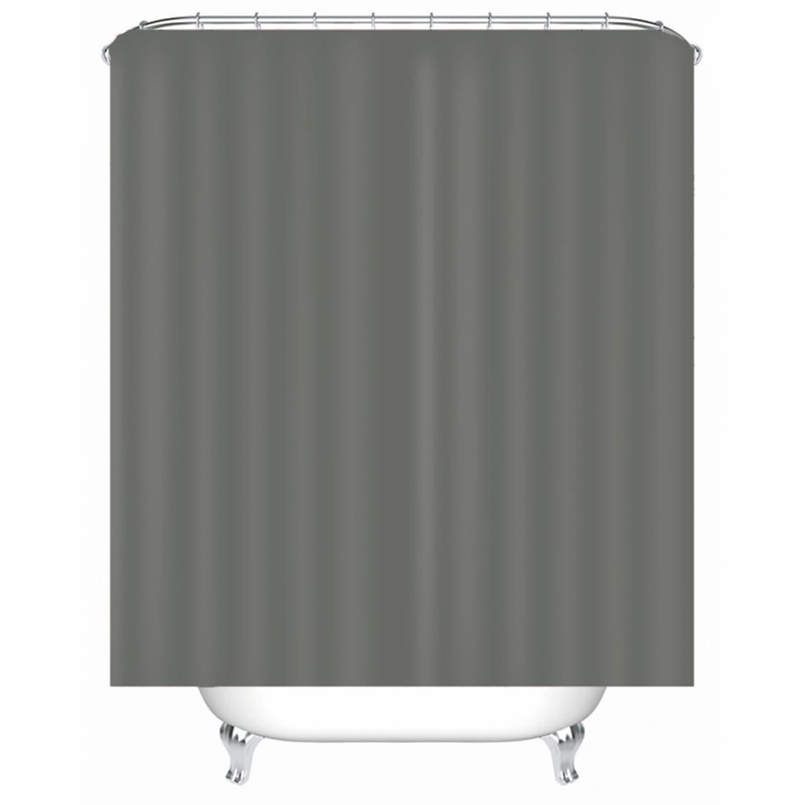 Rideau de douche polyester lavable baignoire tissu gris anti-moisissure