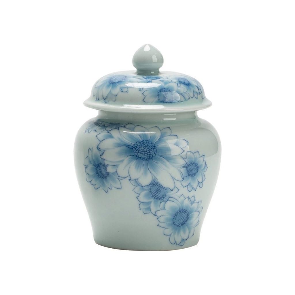 ENGENDER Tea Storage Jar Chinese Ceramic Tea Jar Home Kitchen Storage Sealed