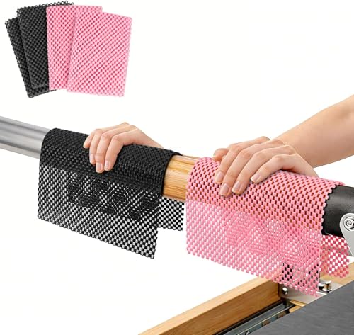 Alfombras antideslizantes para manos, ideales para Pilates y deporte,Apto para Reformer, Cama Cadillac, barras y mancuernas, pack de 6 (2 negros, 2 blanco roto, 2 grises)