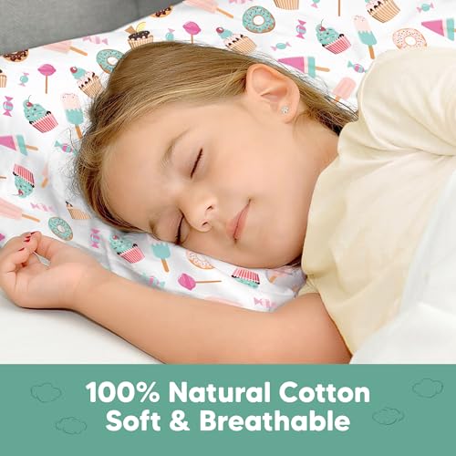 Image of KeaBabies Toddler Pillowcase 13x18 Organic Cotton Cover, Sweet Tooth