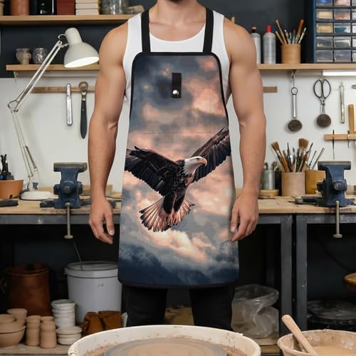 Delantal de trabajo ajustable Eagle In The Sky negro con 8 bolsillos miniatura 4