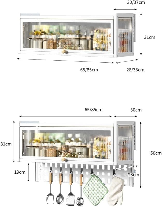Rutexcの壁掛け収納キャビネットは、厚手のカーボンスチール製で、大容量、防錆、防汚、お手入れ簡単。キッチン、リビングルーム、寝室
