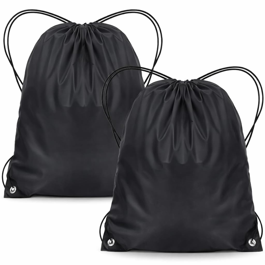 2PCS Drawstring Bags, Swim Bag PE bags for Kids and Adults, Lightweight Waterproof PE Bags Drawstring Gym Bag for Sports, Travel, Hiking, School, Durable Backpack Drawstring Bag for Boys and Girls