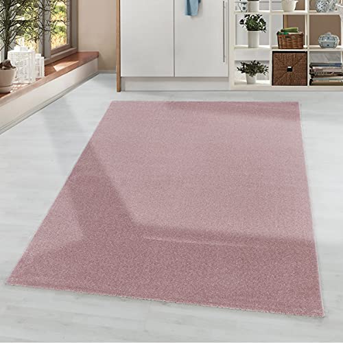 Tapis design à poils courts grand format rose uni 200x290cm - 2