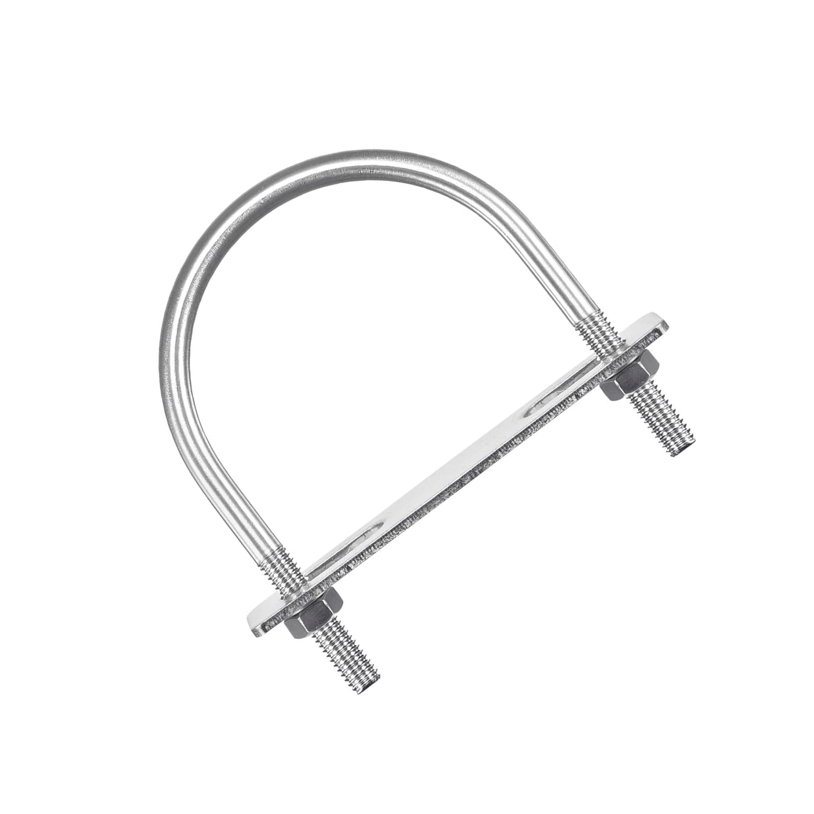 MACHSWON Round U-Bolt,2 Set 304 Stainless Steel M8 U Bolts 76mm(3") Inner Width 103mm Length with Nuts and Frame Plate for Automobiles Boat Trailer
