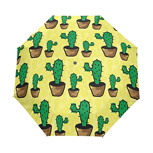 Parapluie automatique cactus pliable pour ne plus subir les averses soudaines en famille