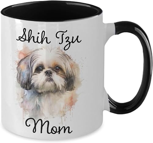 Miniatura 4 de Taza de café Shih Tzu Mom, taza conmemorativa de acuarela para mascotas. Regalos para mamás de perros, regalo para amantes de los perros