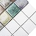 Parrotile Antique 2'' x 2'' Glass Squared Tile Glazed Red Grey Grid Mosaic Wall Backsplash Tile PT31 (Box of 5 Sheets)