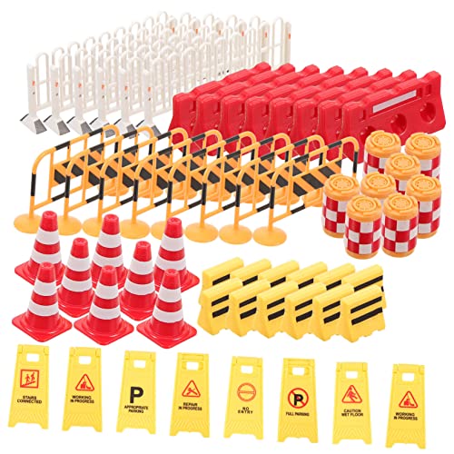 Toyvian 62Pcs Traffic Sign Educational Road Sign for Durable Construction for Learning Traffic Safety Rules and Imaginative Play