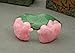 AITELEI Natural Rose Quartz Mandarin Ducks Love Birds on Green Aventurine Lotus Leaf (Male and Female) Fengshui Figurines for Love and Romance