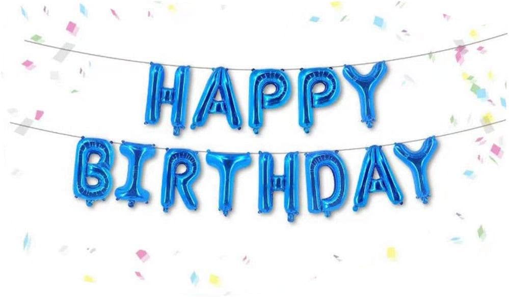 Wized ARAZO -Large Happy Birthday Self Inflating Balloon Banner Bunting Party Decoration ( BLUE )