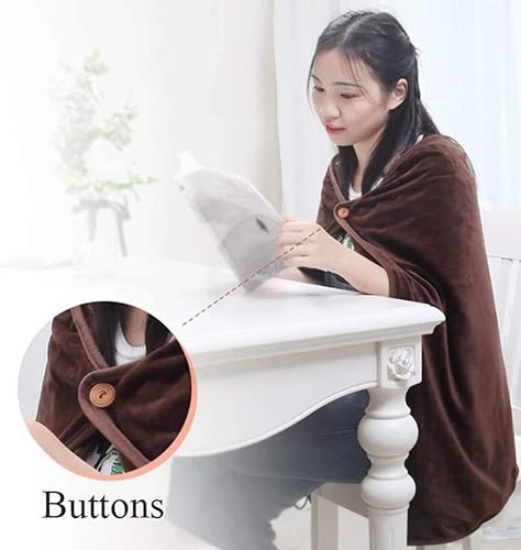 Miniatura 3 de VNABO Fast Heating Blanket Electric Blanket USB Heated Throw Blanket Shawl Wearable Plush Heated Blanket for Home Office Use Electric Throw Home