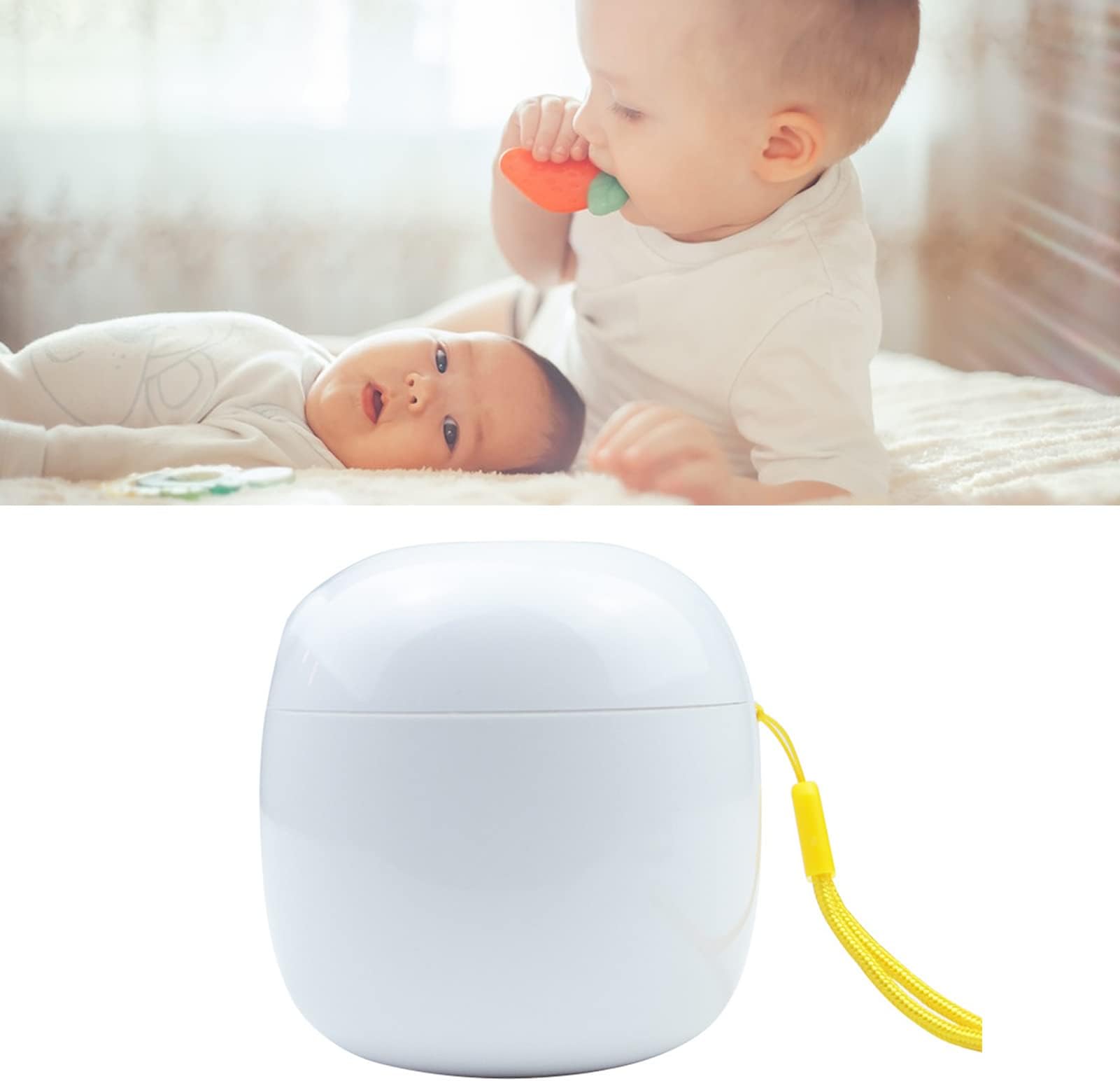 UV Pacifier Sterilization Box for Dummies, Portable UV Light Sterilizer Mini Baby Nipple Disinfector, Acifier Sanitizer USB Rechargeable Long Standby Rechargeable Portable (White)