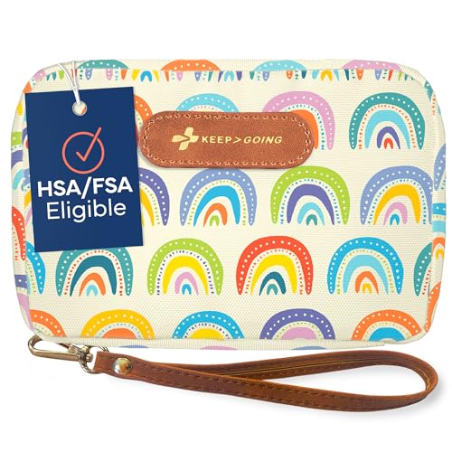 KeepGoing Travel First Aid Kit for Kids – 130 Pc. for Car, Home, Purse, Diaper Bag & Backpack with Latex-Free Bandages - Mini First Aid Kit Travel Size TSA-Approved