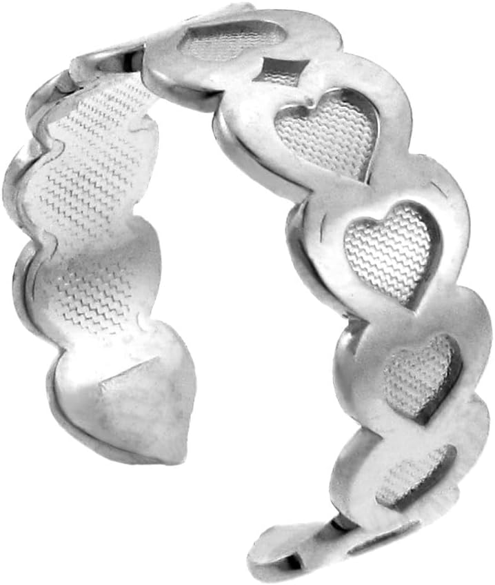 Claddagh Gold 10K and 14K Gold Fancy Heart Toe Ring Available in Yellow, White Gold and Sterling Silver