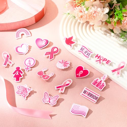 Image of Memorywuu 120 Pcs Breast Cancer Awareness Acrylic Pins Lapel Brooch