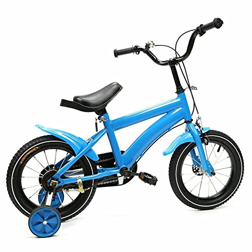 NeNchengLi 14 Zoll Kinderfahrrad für Mädchen/Jungen Kinderfahrrad Auxiliar für 3-6 Jahre alt (Blue) Cover