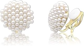 1Pair Clip On Earrings for Non Pierced Ears, Pearl Studs Earrings for Women Stylish, Elegant Non Piercing Earring for Spec... Price In India