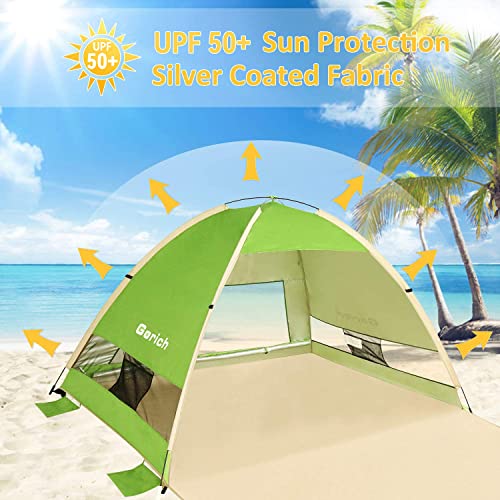 Gorich Large Pop Up Beach Tent Automatic Sun Shelter Cabana Easy Set Up Light Weight Camping Fishing Tents 4 Person Anti-Uv Portable Sunshade For Adults Family #TOP3