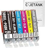 【C-JETANK】 BCI-381XL BCI-380XL キヤノン (Canon)用 BCI-381XL+380XL/6MP インクカートリッジ 380 381 6色 大容量 純正と併用可能互換インク 残量表示 確認WEBQR説明書付き 【純正標準容量の約1.5倍】380XLPGBK(顔料ブラック)使用