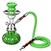 Mini Shisha Pipa de Agua viaje 24 cm verde con 1 manguera + plato + accesorios